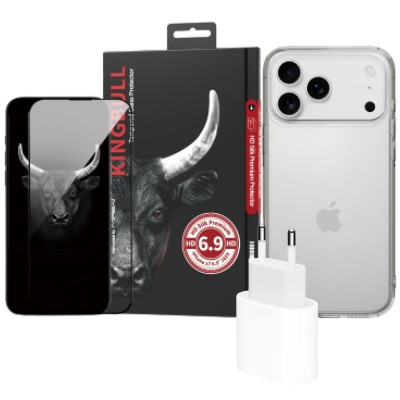 Combo VIP iPhone 17 Pro Max (Cốc 20W APPLE+Dán KINGBULL+Ốp MIPOW)