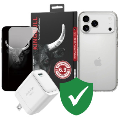 Combo VIP iPhone 17 Pro Max (Cốc 45W INNOSTYLE+Dán KINGBULL+Ốp MIPOW+VIP 1 đổi 1 12 Tháng)