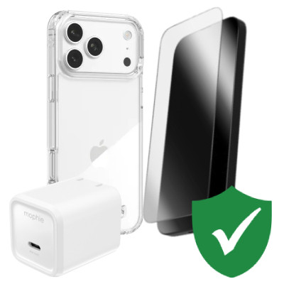 Combo VIP iPhone 17 Pro Max (Cốc 40W MOPHIE+Dán ZAGG+Ốp ZAGG+VIP 1 đổi 1 12 Tháng)