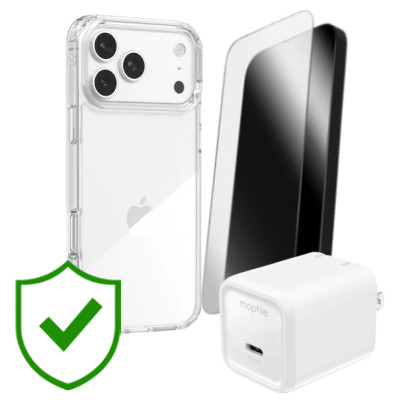 Combo VIP iPhone 17 Pro Max (Cốc 40W MOPHIE+Dán ZAGG+Ốp ZAGG+VIP 24 Tháng toàn diện)