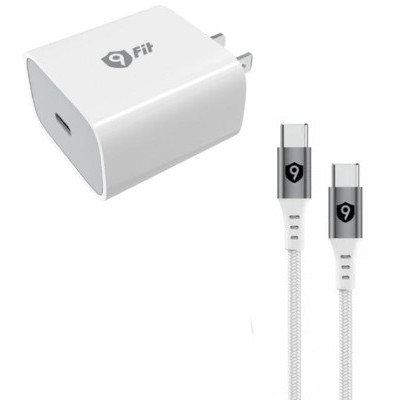 Combo Cốc sạc 20W + Cáp sạc C to C 9FIT