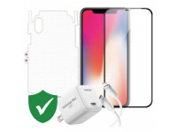 Combo quà VIP cho iPhone Xs cũ (Cốc 20W+Cáp C to L Innostyle+Dán+PPF+24hCare 12 Tháng)