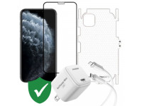 Combo quà VIP cho iPhone 11 Pro Max cũ (Cốc 20W+Cáp C to L Innostyle+Dán TOP+PPF+24hCare 12 Tháng)