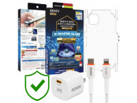 Combo VIP iPhone 12/12 Pro cũ (Cốc 20W+Cáp C to L REXON+Dán DEKEY+PPF+24hCare 12 Tháng)