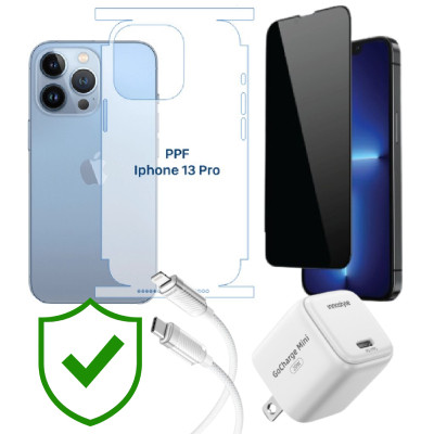 Combo VIP iPhone 13/ 13 Pro cũ (Cốc 20W+Cáp C to L Innostyle+Dán DEKEY+PPF+24hCare 12 Tháng) SKU: COMBO00110