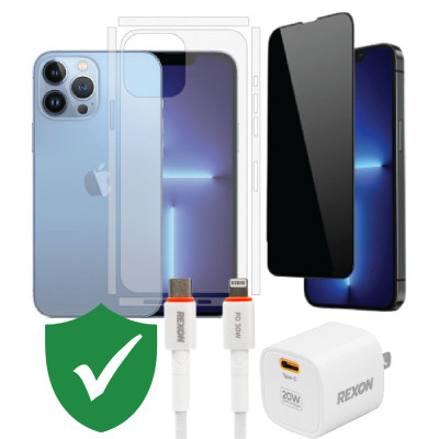 Combo VIP iPhone 13 Pro Max cũ (Cốc 20W+Cáp C to L REXON+Dán DEKEY+PPF+VIP 1 đổi 1 12 Tháng)