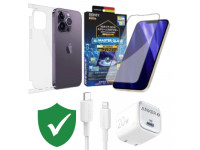 Combo VIP iPhone 14 Pro Max cũ (Cốc 20W+Cáp C to L ANKER+Dán DEKEY+PPF+VIP 1 đổi 1 12 Tháng)