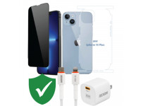Combo VIP iPhone 14 Plus cũ (Cốc 20W+Cáp C to L REXON+Dán DEKEY+PPF+VIP 1 đổi 1 12 Tháng)