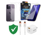 Combo VIP iPhone 14 Pro cũ (Cốc 20W+Cáp C to L REXON+Dán DEKEY+PPF+VIP 1 đổi 1 12 Tháng)