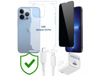 Combo VIP iPhone 13/ 13 Pro cũ (Cốc 20W+Cáp C to L ANKER+Dán DEKEY+PPF+24hCare 12 Tháng)
