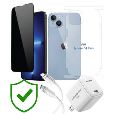 Combo VIP iPhone 14 Plus cũ (Cốc 20W+Cáp C to L Innostyle+Dán DEKEY+PPF+24hCare 12 Tháng) SKU: COMBO00113