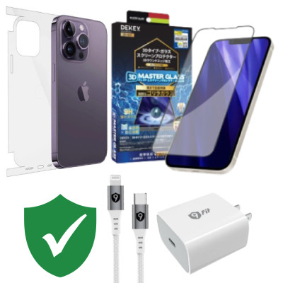 Combo VIP iPhone 14 Pro Max cũ (Cốc 20W+Cáp C to L 9FIT+Dán DEKEY+PPF+VIP 1 đổi 1 12 Tháng)