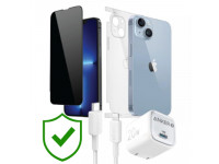 Combo VIP iPhone 14 cũ (Cốc 20W+Cáp C to L ANKER+Dán DEKEY+PPF+24hCare 12 Tháng)