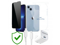 Combo VIP iPhone 14 Plus cũ (Cốc 20W+Cáp C to L ANKER+Dán DEKEY+PPF+24hCare 12 Tháng)