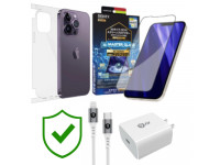 Combo VIP iPhone 14 Pro Max cũ (Cốc 20W+Cáp C to L 9FIT+Dán DEKEY+PPF+24hCare 12 Tháng)