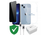 Combo VIP iPhone 14 Plus cũ (Cốc 20W+Cáp C to L 9FIT+Dán DEKEY+PPF+VIP 1 đổi 1 12 Tháng)