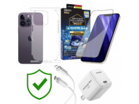Combo VIP iPhone 14 Pro cũ (Cốc 20W+Cáp C to L Innostyle+Dán DEKEY+PPF+24hCare 12 Tháng)