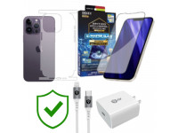 Combo VIP iPhone 14 Pro cũ (Cốc 20W+Cáp C to L 9FIT+Dán DEKEY+PPF+24hCare 12 Tháng)