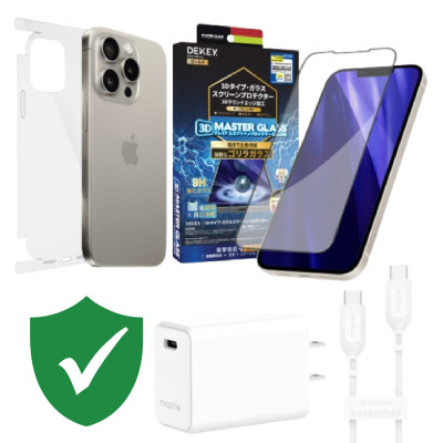 Combo VIP iPhone 15 Pro Max cũ (Cốc 30W+Cáp C to C MOPHIE+Dán DEKEY+PPF+VIP 1 đổi 1 12 Tháng)