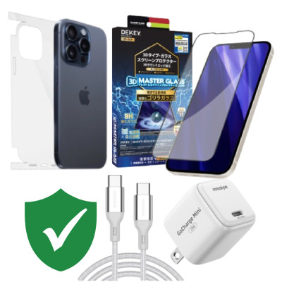 Combo VIP iPhone 15 Pro cũ (Cốc 20W+Cáp C to C Innostyle+Dán DEKEY+PPF+VIP 1 đổi 1 12 Tháng)