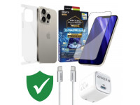 Combo VIP iPhone 15 Pro Max cũ (Cốc 20W+Cáp C to C ANKER+Dán DEKEY+PPF+VIP 1 đổi 1 12 Tháng)