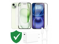Combo VIP iPhone 15 Plus cũ (Cốc 30W+Cáp C to C MOPHIE+Dán KINGBULL+PPF+VIP 1 đổi 1 12 Tháng)