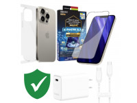 Combo VIP iPhone 15 Pro Max cũ (Cốc 30W+Cáp C to C MOPHIE+Dán DEKEY+PPF+VIP 1 đổi 1 12 Tháng)