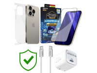 Combo VIP iPhone 15 Pro Max cũ (Cốc 20W+Cáp C to C ANKER+Dán DEKEY+PPF+24hCare 12 Tháng)