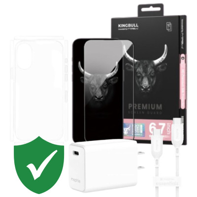 Combo VIP iPhone 16 Plus cũ (Cốc 30W+Cáp C to C MOPHIE+Dán KINGBULL+PPF+VIP 1 đổi 1 12 Tháng) SKU: COMBO00353