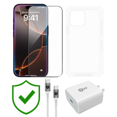 Combo VIP iPhone 16 Pro cũ (Cốc 20W+Cáp C to C 9FIT+Dán KINGBULL+PPF+24hCare 12 Tháng) SKU: COMBO00397