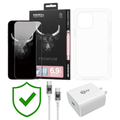 Combo VIP iPhone 16 Pro Max cũ (Cốc 20W+Cáp C to C 9FIT+Dán KINGBULL+PPF+24hCare 12 Tháng) SKU: COMBO00398