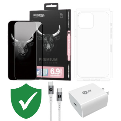 Combo VIP iPhone 16 Pro Max cũ (Cốc 20W+Cáp C to C 9FIT+Dán KINGBULL+PPF+VIP 1 đổi 1 12 Tháng) SKU: COMBO00414