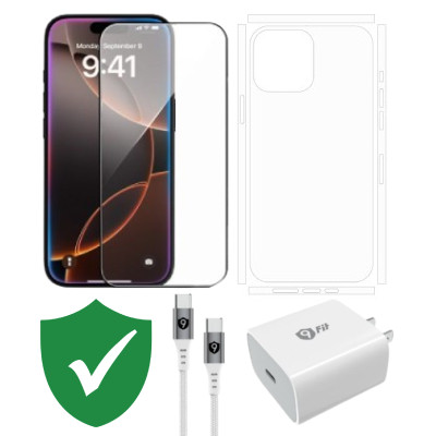 Combo VIP iPhone 16 Pro cũ (Cốc 20W+Cáp C to C 9FIT+Dán KINGBULL+PPF+VIP 1 đổi 1 12 Tháng)