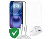 Combo VIP iPhone 16 cũ (Cốc 30W+Cáp C to C Innostyle+Dán KINGBULL+PPF+VIP 1 đổi 1 12 Tháng)