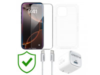 Combo VIP iPhone 16 Pro cũ (Cốc 30W+Cáp C to C ANKER+Dán KINGBULL+PPF+24hCare 12 Tháng)