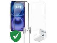 Combo VIP iPhone 16 cũ (Cốc 30W+Cáp C to C ANKER+Dán KINGBULL+PPF+VIP 1 đổi 1 12 Tháng)
