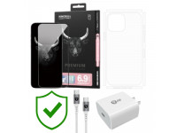 Combo VIP iPhone 16 Pro Max cũ (Cốc 20W+Cáp C to C 9FIT+Dán KINGBULL+PPF+24hCare 12 Tháng)
