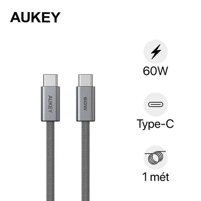 Cáp sạc Aukey CB-DCC061 C-C 60W 1M
