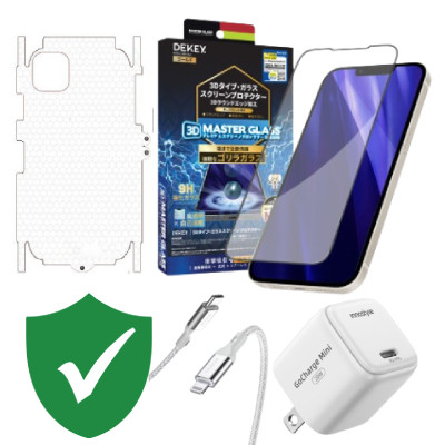 Combo quà VIP cho iPhone 12/12 Pro Max cũ (Cốc 20W+Cáp C to L Innostyle+Dán DEKEY+PPF+VIP 1 đổi 1 12 Tháng)
