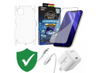 Combo quà VIP cho iPhone 12/12 Pro Max cũ (Cốc 20W+Cáp C to L Innostyle+Dán DEKEY+PPF+VIP 1 đổi 1 12 Tháng)