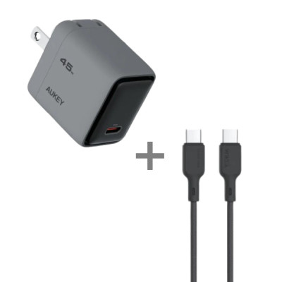 Combo Cốc 45W + Cáp sạc C to C Aukey SKU: COMBO00538