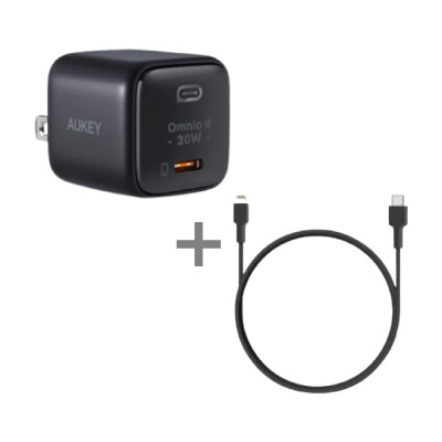Combo Cốc 20W + Cáp sạc C to L Aukey