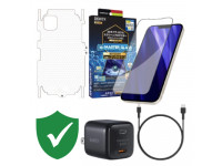 Combo VIP iPhone 12/12 Pro cũ (Cốc 20W+Cáp C to L Aukey+Dán DEKEY+PPF+VIP 1 đổi 1 12 Tháng)