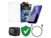 Combo VIP iPhone 12 Pro Max cũ (Cốc 20W+Cáp C to L Aukey+Dán DEKEY+PPF+VIP 1 đổi 1 12 Tháng)