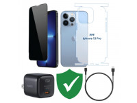 Combo VIP iPhone 13/ 13 Pro cũ (Cốc 20W+Cáp C to L Aukey+Dán DEKEY+PPF+VIP 1 đổi 1 12 Tháng)