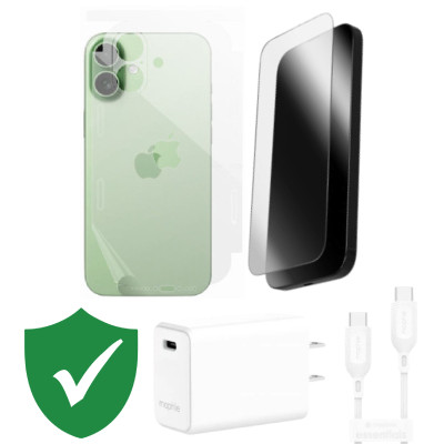 Combo VIP iPhone 17 cũ (Cốc 30W+Cáp C to C Mophie+Dán ZAGG+PPF+VIP 1 đổi 1 12 Tháng) SKU: COMBO00520