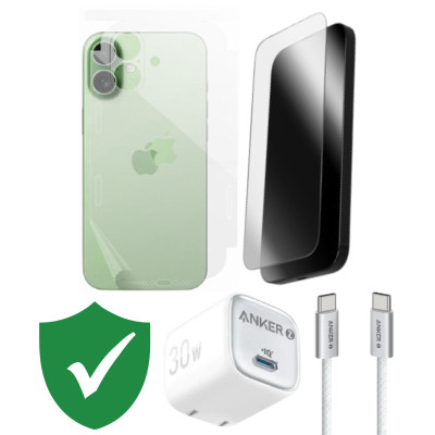 Combo VIP iPhone 17 cũ (Cốc 30W+Cáp C to C Anker+Dán ZAGG+PPF+VIP 1 đổi 1 12 Tháng) SKU: COMBO00521