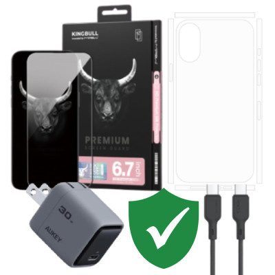 Combo VIP iPhone 16 Plus cũ (Cốc 30W+Cáp C to C Aukey+Dán KINGBULL+PPF+VIP 1 đổi 1 12 Tháng)