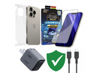 Combo VIP iPhone 16 cũ (Cốc 30W+Cáp C to C Aukey+Dán KINGBULL+PPF+VIP 1 đổi 1 12 Tháng)