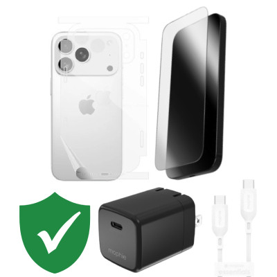 Combo VIP iPhone 17 Pro cũ (Cốc 40W+Cáp C to C Mophie+Dán ZAGG+PPF+VIP 1 đổi 1 12 Tháng) SKU: COMBO00528